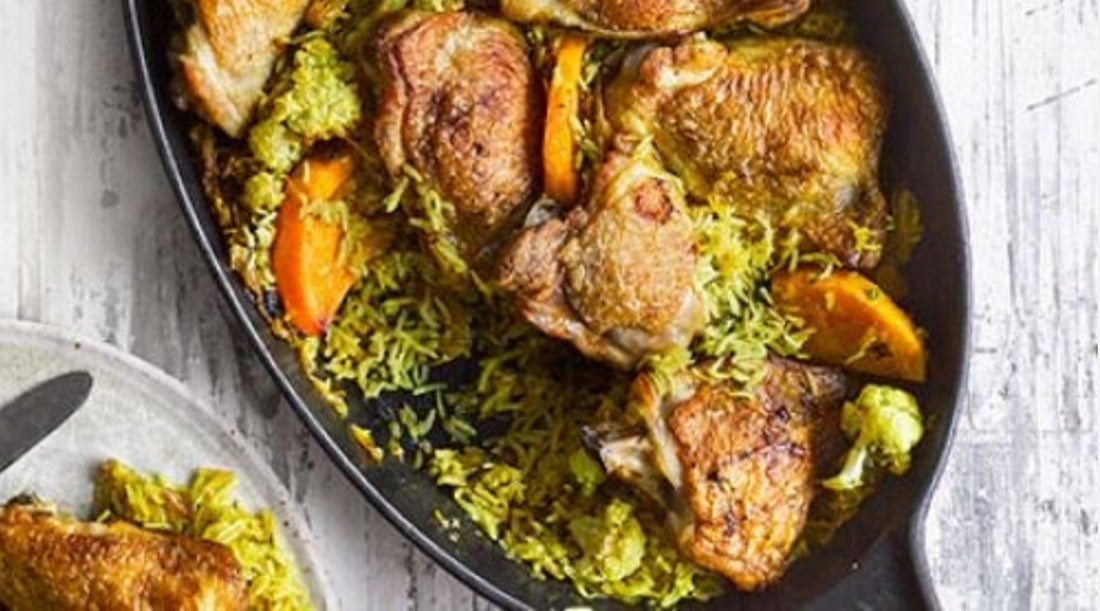 CHICKEN & RICE WITH COCONUT, GREEN CHILLIES, CORIANDER & LIME